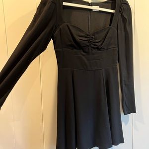 Black flared mini dress
